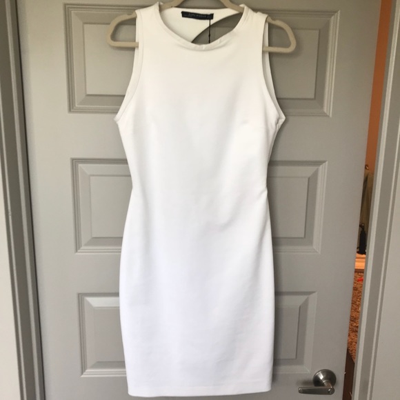 zara white bodycon dress